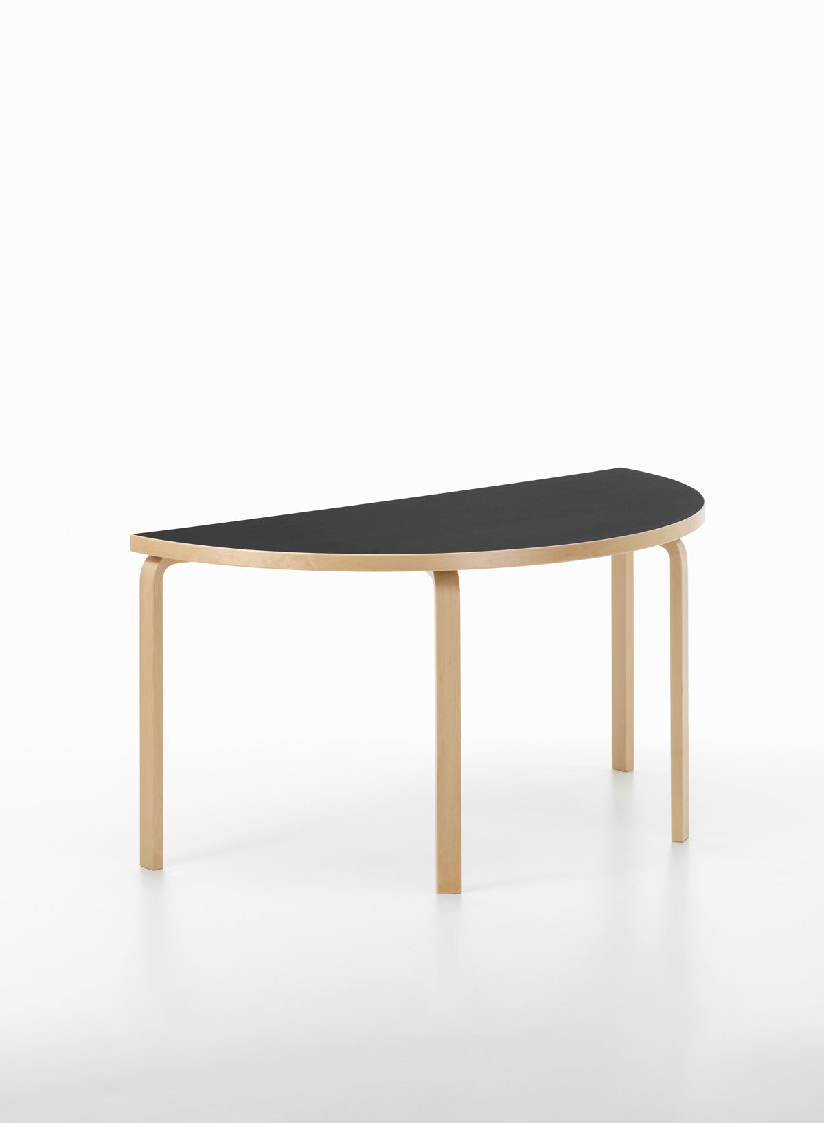 Table 95, Half Round, Linoleum black, 120x60 - Artek