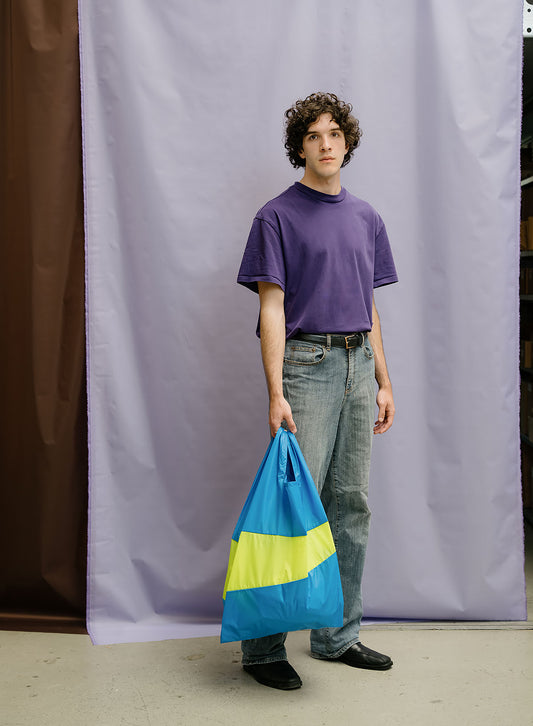 The New Shopping Bag Wave & Fluo Yellow Large