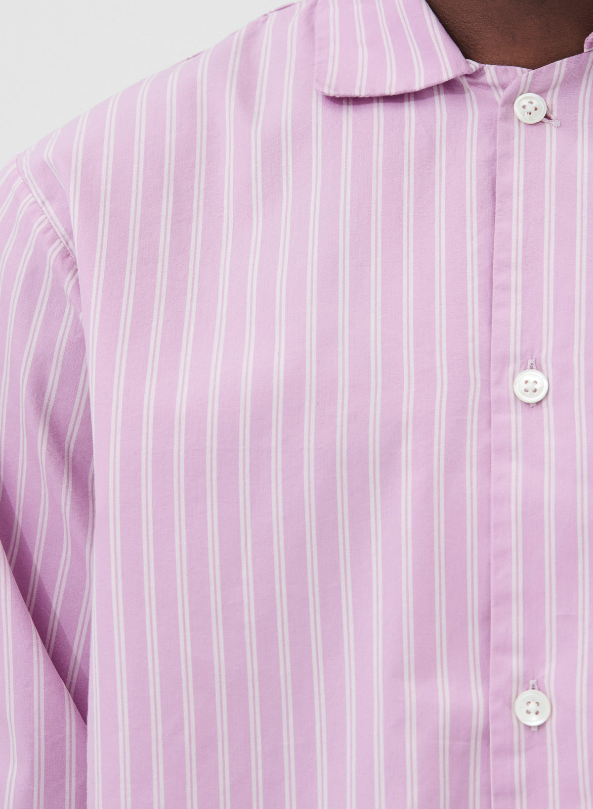 Shirt met lange mouwen, paarsroze strepen - Tekla