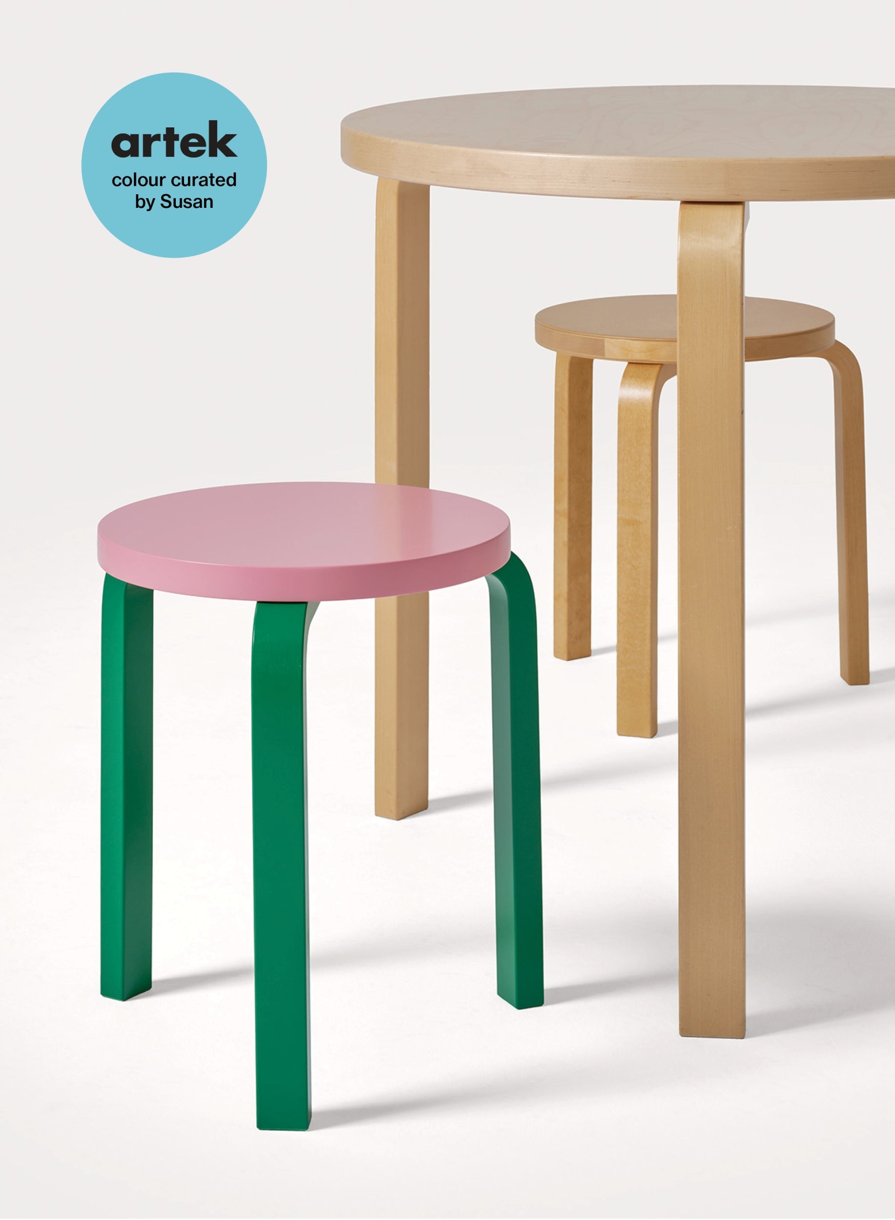 Stool 60, Legs David, Seat Aino Artek