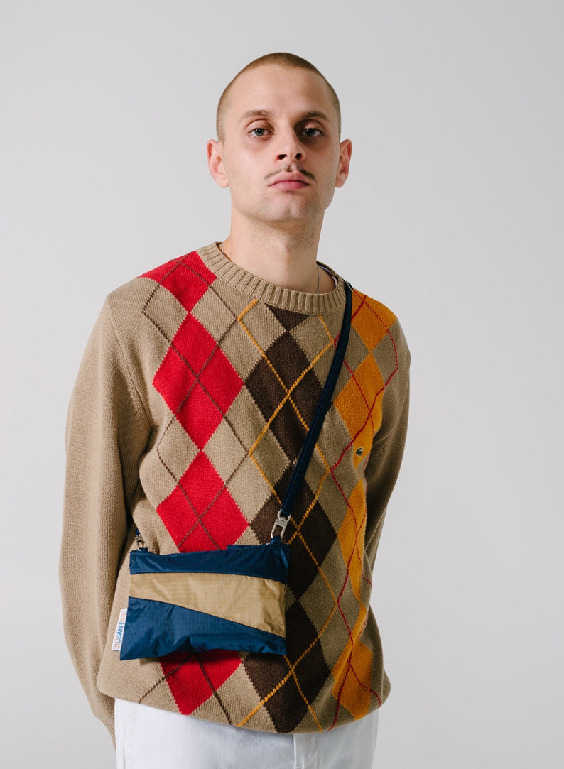 The New Pouch Navy & Camel Small