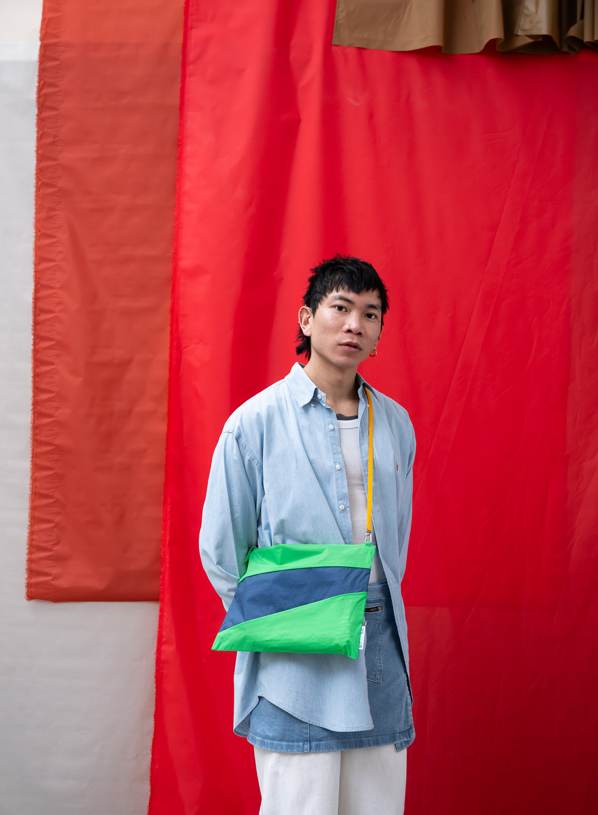 The New Pouch Greenscreen & Dark Petrol Large