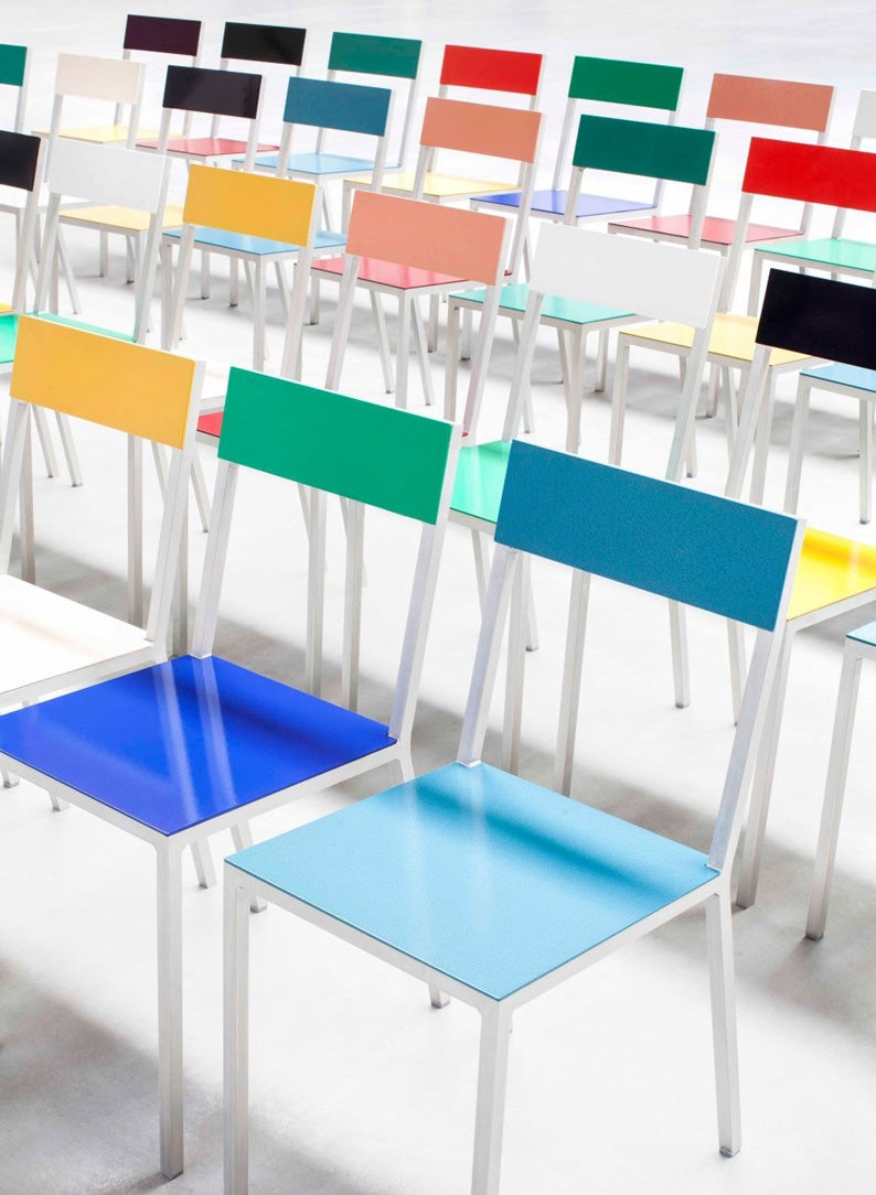 Alu Chair, Bordeaux Seat, Pink Back - Muller van Severen