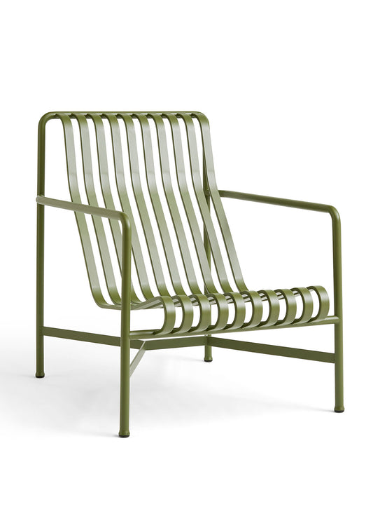 Soft Quilted Cushion, Palissade High Lounge Chair, Olive - HAY