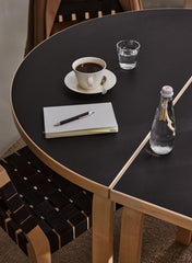 Table 95, Half Round, Linoleum black, 120x60 - Artek