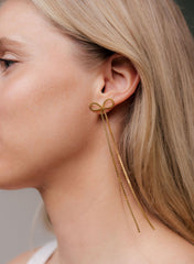 Oorbellen, Bow-wow Goud, Lang - Martine Viergever