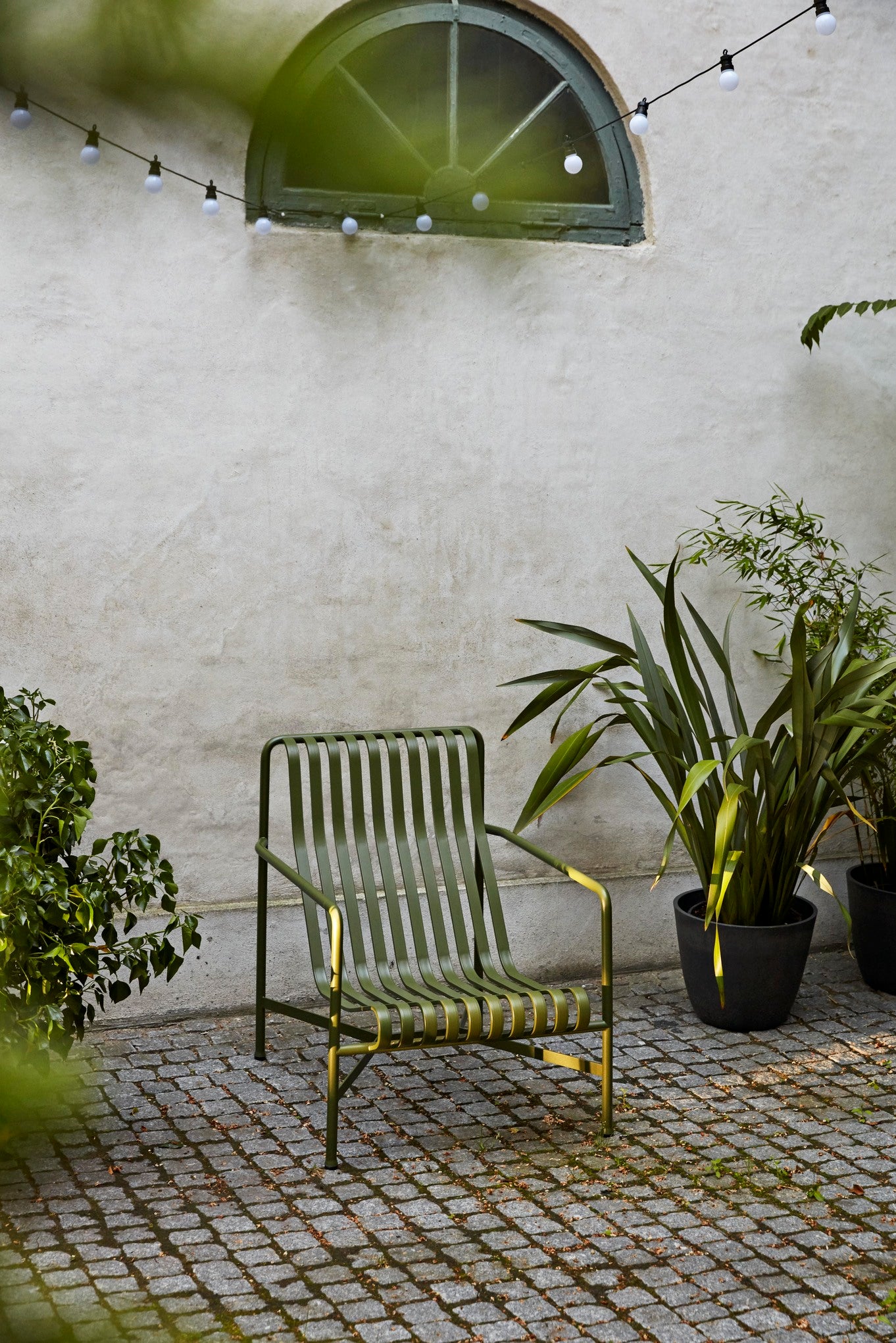 Palissade Loungestoel Hoog, Olijfgroen - HAY