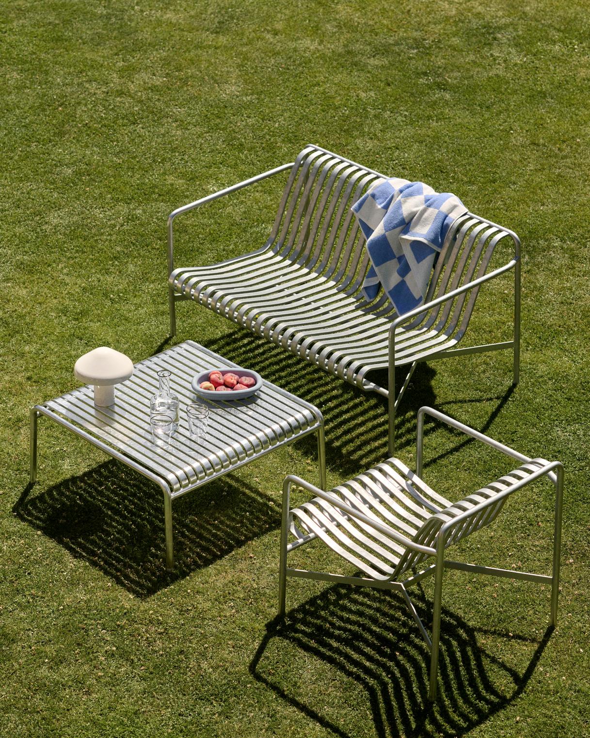 Palissade Low Table, Galvanised Steel- HAY