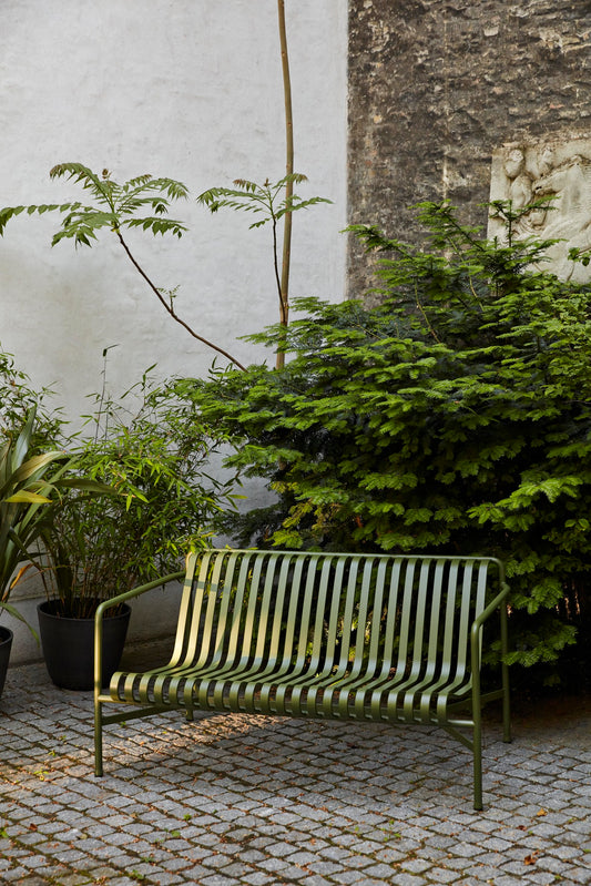 Palissade Dining Bench Armrest, Olive - HAY