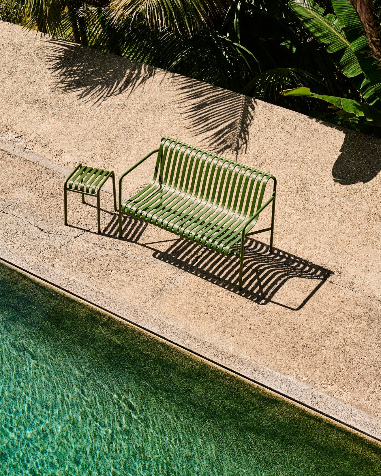 Palissade Dining Bench Armrest, Olive - HAY