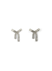 Earrings, Ribbon-bon Silver, Short - Martine Viergever