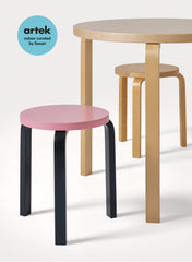 Stool 60, Legs Black, Seat Aino - Artek