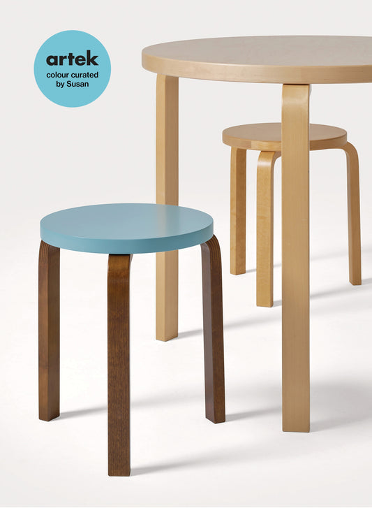 Stool 60, Legs Walnut, Seat Francis - Artek