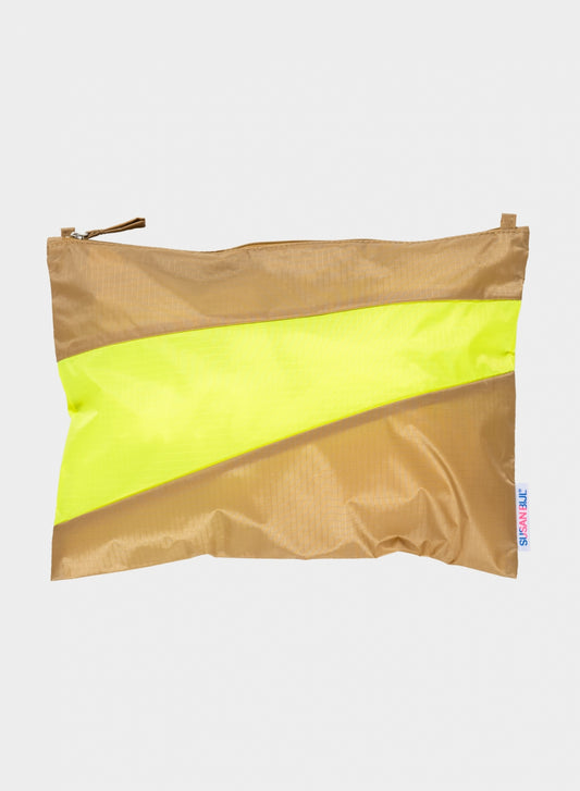 The New Pouch Camel & Fluo Yellow Large