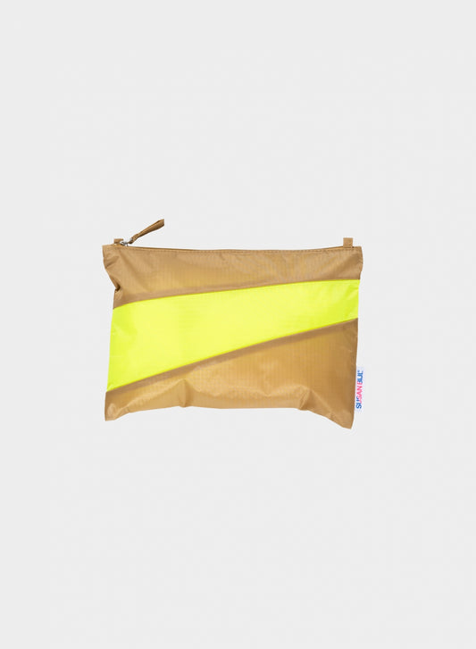 The New Pouch Camel & Fluo Yellow Medium