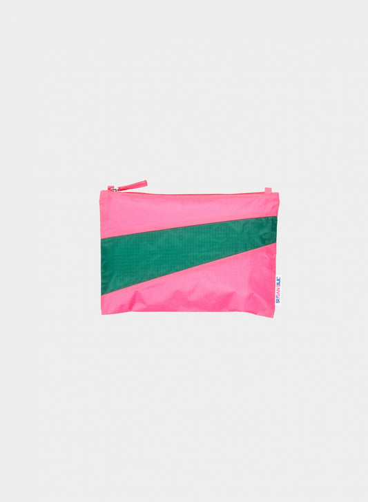 The New Pouch Fluo Pink & Seaweed Medium