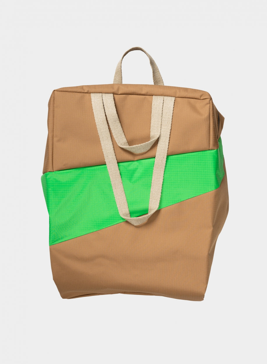 The New Tote Bag Camel & Greenscreen Large
