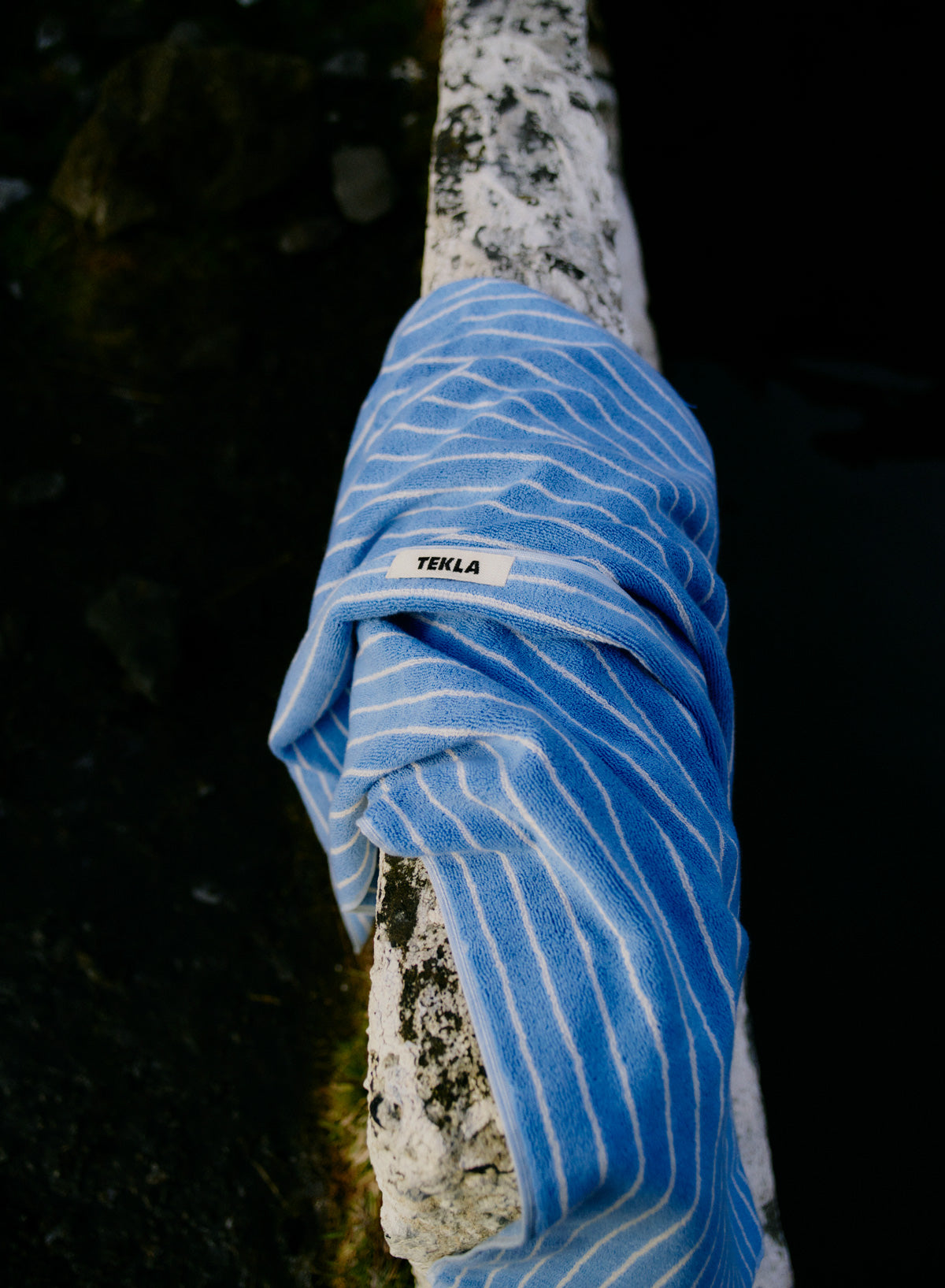 Bath Towel, Clear Blue Stripes - Tekla