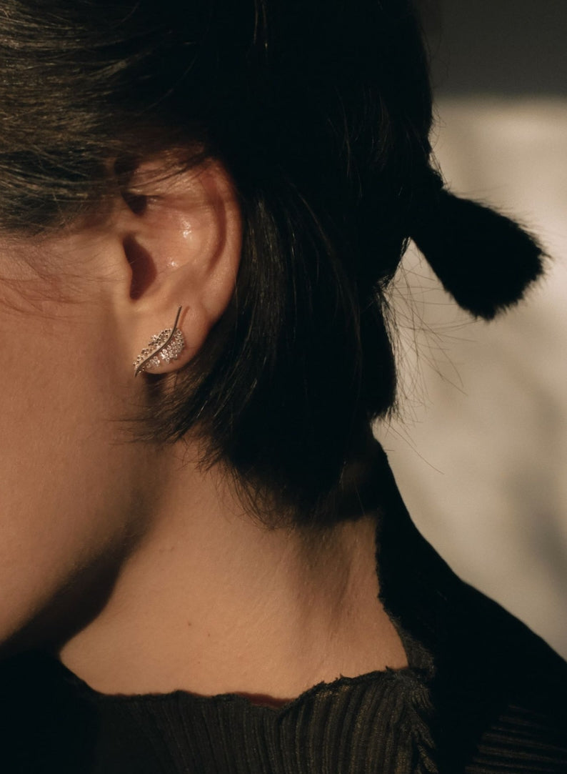 Earrings, Gaia Silver - Martine Viergever