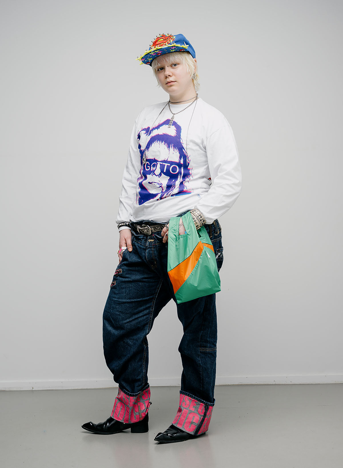 The New Shopping Bag Holly Green & Orange Small