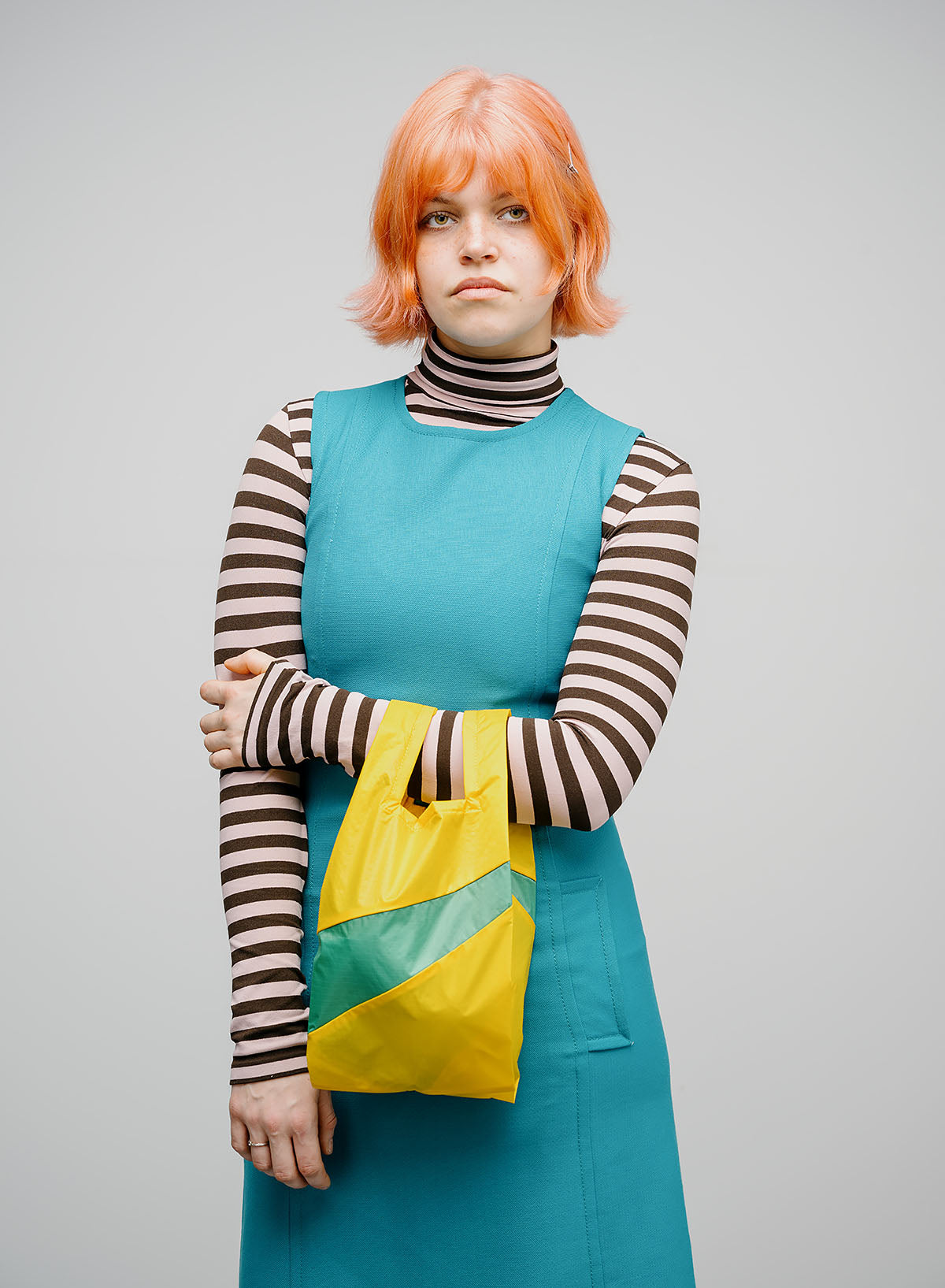 The New Shopping Bag Sunflower & Holly Green Small