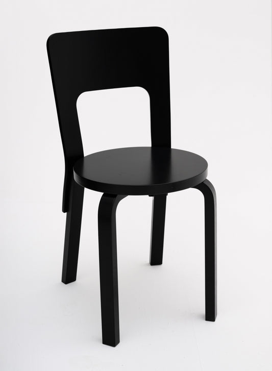 Chair 66, legs black, seat black - Artek