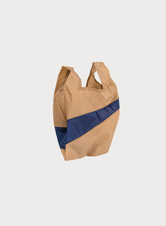 The New Shopping Bag Camel & Navy Small