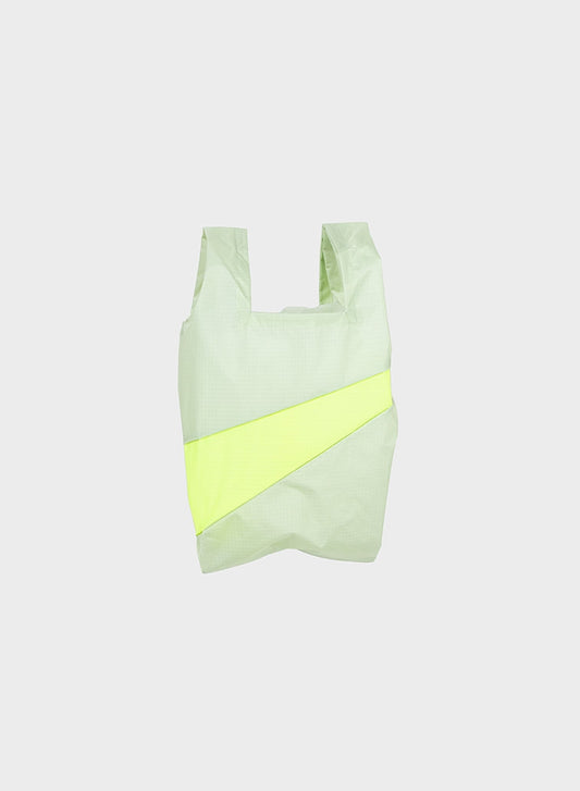 The New Shopping Bag Pistachio & Fluo Yellow Small