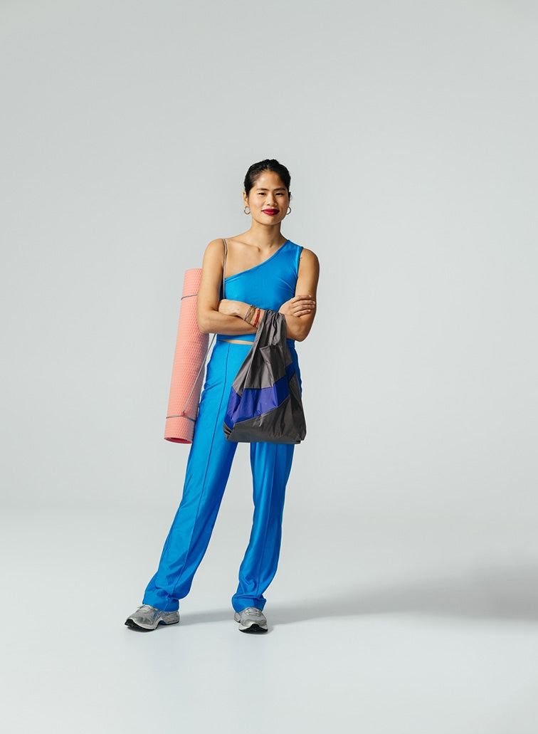 The New Shopping Bag Warm Grey & Electric Blue Medium