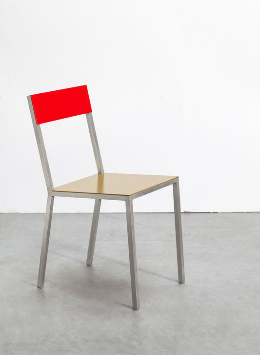 Alu Chair, Curry Seat, Red Back
