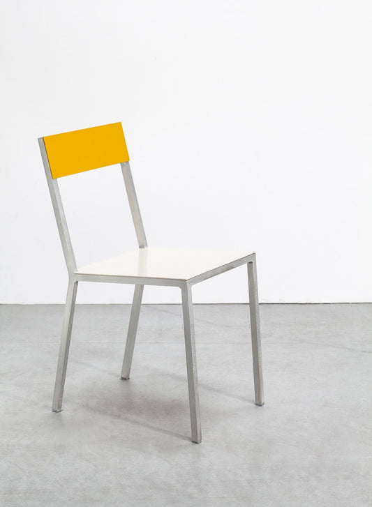 Alu Chair, White Seat, Yellow Back