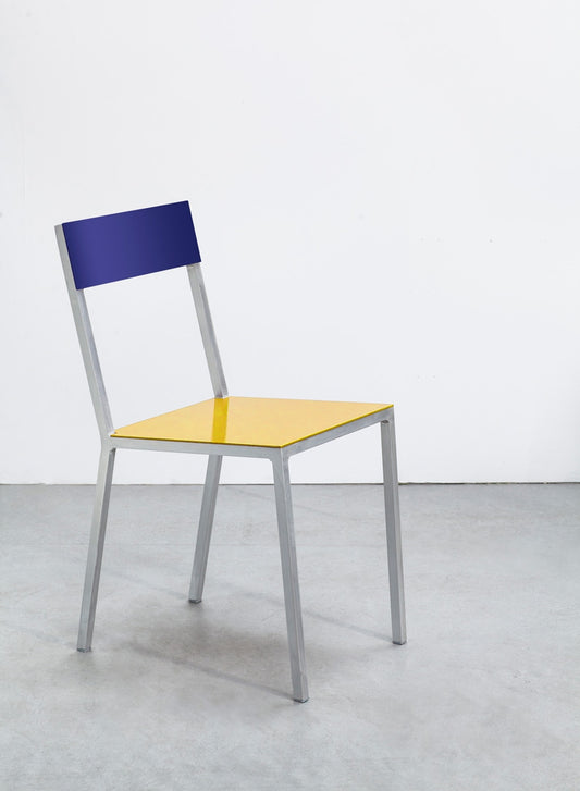 Alu Chair, Yellow Seat, Candy Blue Back